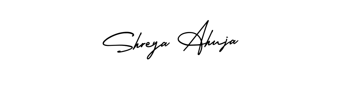 It looks lik you need a new signature style for name Shreya Ahuja. Design unique handwritten (AmerikaSignatureDemo-Regular) signature with our free signature maker in just a few clicks. Shreya Ahuja signature style 3 images and pictures png