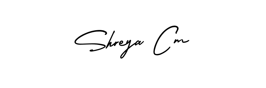 How to make Shreya Cm name signature. Use AmerikaSignatureDemo-Regular style for creating short signs online. This is the latest handwritten sign. Shreya Cm signature style 3 images and pictures png