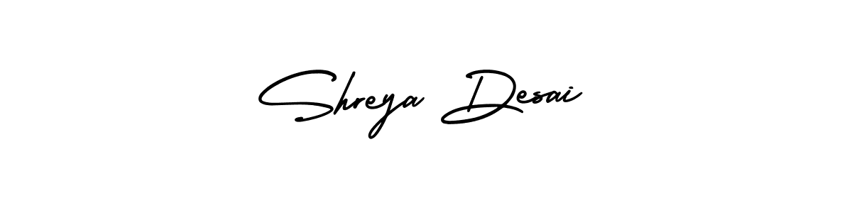 How to make Shreya Desai name signature. Use AmerikaSignatureDemo-Regular style for creating short signs online. This is the latest handwritten sign. Shreya Desai signature style 3 images and pictures png