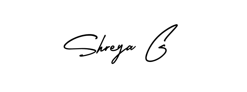 How to make Shreya G name signature. Use AmerikaSignatureDemo-Regular style for creating short signs online. This is the latest handwritten sign. Shreya G signature style 3 images and pictures png