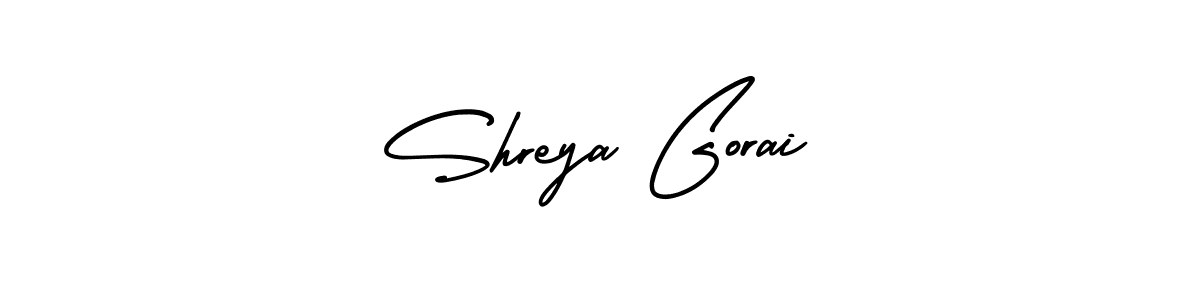 Shreya Gorai stylish signature style. Best Handwritten Sign (AmerikaSignatureDemo-Regular) for my name. Handwritten Signature Collection Ideas for my name Shreya Gorai. Shreya Gorai signature style 3 images and pictures png