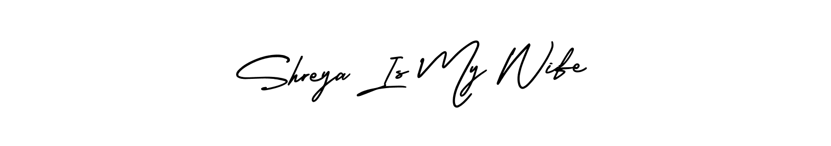 Design your own signature with our free online signature maker. With this signature software, you can create a handwritten (AmerikaSignatureDemo-Regular) signature for name Shreya Is My Wife. Shreya Is My Wife signature style 3 images and pictures png