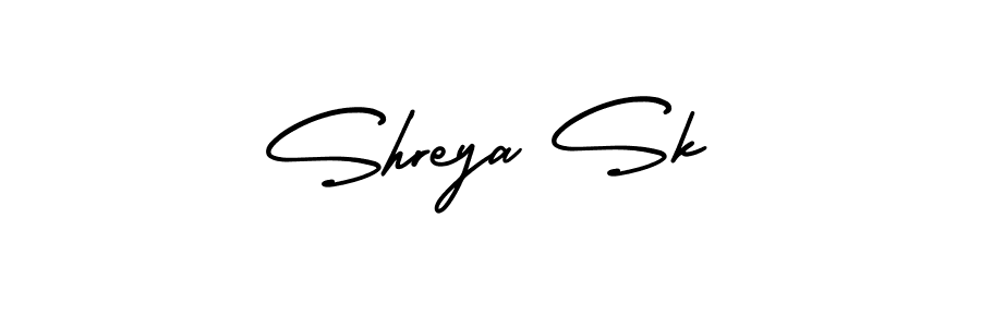 Use a signature maker to create a handwritten signature online. With this signature software, you can design (AmerikaSignatureDemo-Regular) your own signature for name Shreya Sk. Shreya Sk signature style 3 images and pictures png