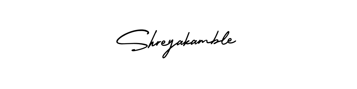 How to make Shreyakamble name signature. Use AmerikaSignatureDemo-Regular style for creating short signs online. This is the latest handwritten sign. Shreyakamble signature style 3 images and pictures png