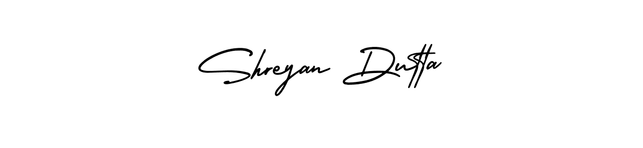 How to Draw Shreyan Dutta signature style? AmerikaSignatureDemo-Regular is a latest design signature styles for name Shreyan Dutta. Shreyan Dutta signature style 3 images and pictures png