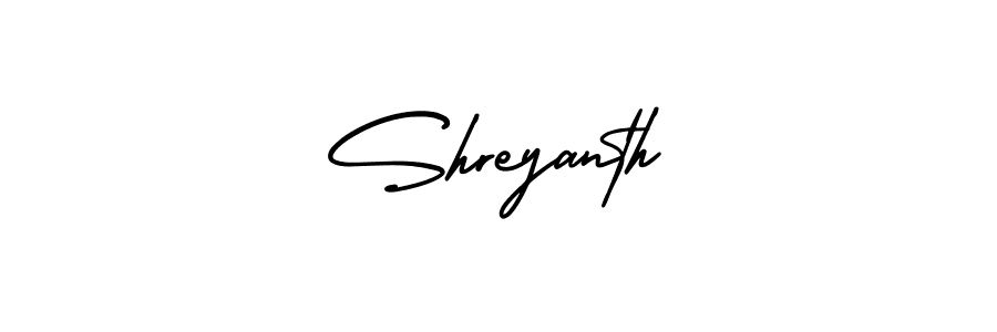 Shreyanth stylish signature style. Best Handwritten Sign (AmerikaSignatureDemo-Regular) for my name. Handwritten Signature Collection Ideas for my name Shreyanth. Shreyanth signature style 3 images and pictures png