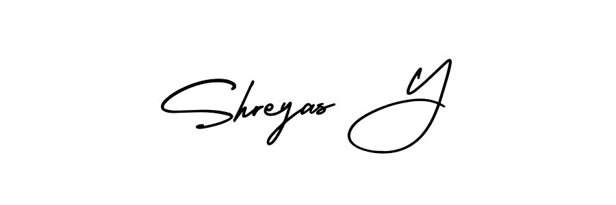 Use a signature maker to create a handwritten signature online. With this signature software, you can design (AmerikaSignatureDemo-Regular) your own signature for name Shreyas Y. Shreyas Y signature style 3 images and pictures png