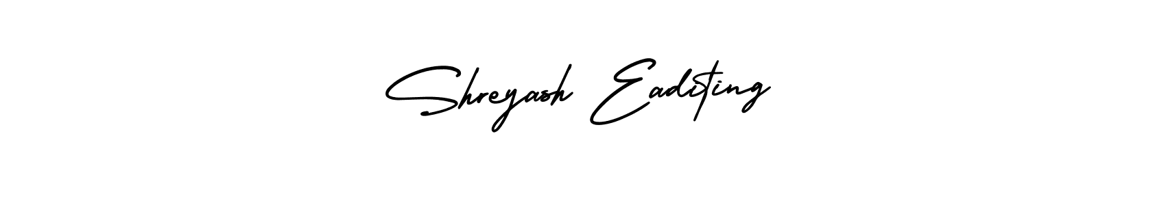 Make a short Shreyash Eaditing signature style. Manage your documents anywhere anytime using AmerikaSignatureDemo-Regular. Create and add eSignatures, submit forms, share and send files easily. Shreyash Eaditing signature style 3 images and pictures png