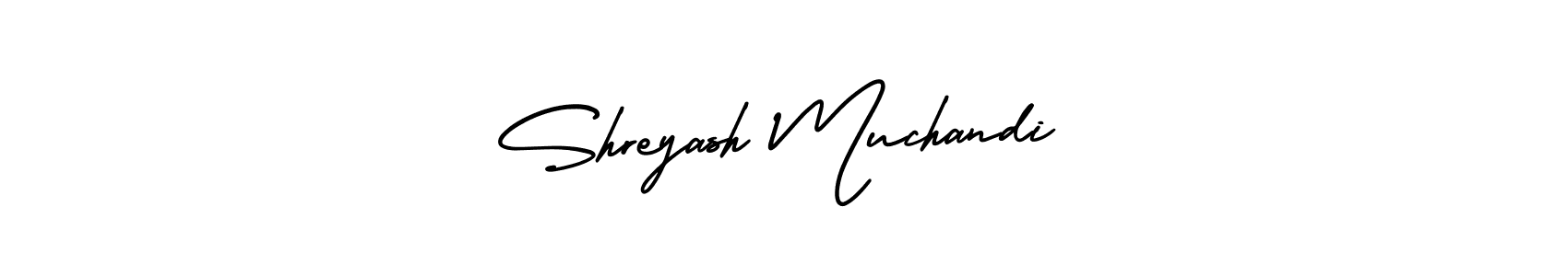 How to make Shreyash Muchandi name signature. Use AmerikaSignatureDemo-Regular style for creating short signs online. This is the latest handwritten sign. Shreyash Muchandi signature style 3 images and pictures png