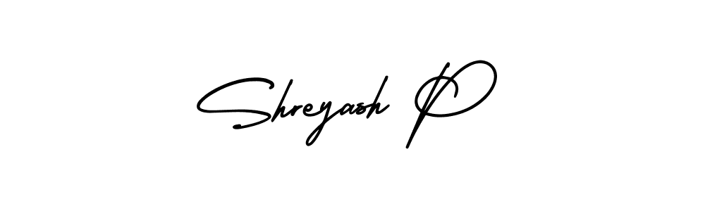 Make a beautiful signature design for name Shreyash P. With this signature (AmerikaSignatureDemo-Regular) style, you can create a handwritten signature for free. Shreyash P signature style 3 images and pictures png