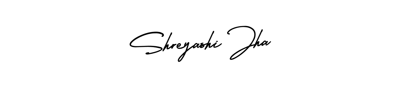 Use a signature maker to create a handwritten signature online. With this signature software, you can design (AmerikaSignatureDemo-Regular) your own signature for name Shreyashi Jha. Shreyashi Jha signature style 3 images and pictures png