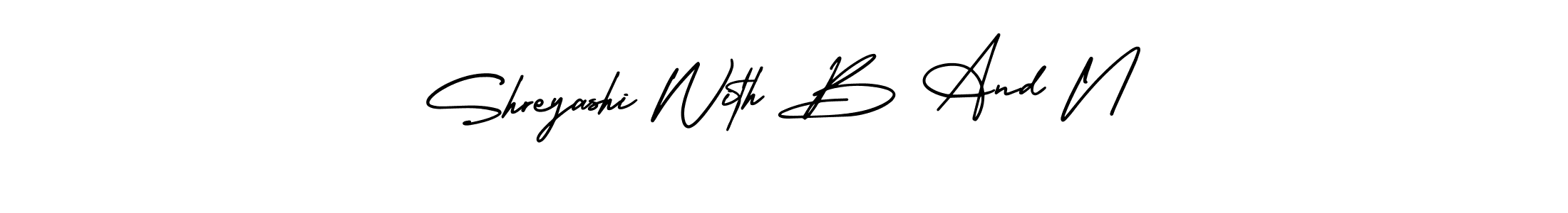 Also You can easily find your signature by using the search form. We will create Shreyashi With B And N name handwritten signature images for you free of cost using AmerikaSignatureDemo-Regular sign style. Shreyashi With B And N signature style 3 images and pictures png