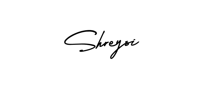 You should practise on your own different ways (AmerikaSignatureDemo-Regular) to write your name (Shreysi) in signature. don't let someone else do it for you. Shreysi signature style 3 images and pictures png