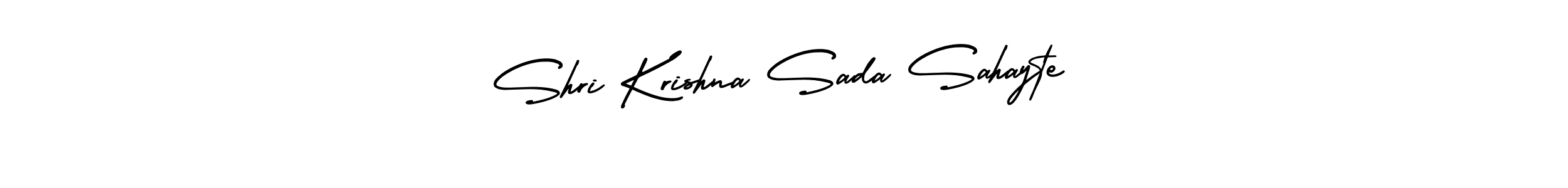 The best way (AmerikaSignatureDemo-Regular) to make a short signature is to pick only two or three words in your name. The name Shri Krishna Sada Sahayte include a total of six letters. For converting this name. Shri Krishna Sada Sahayte signature style 3 images and pictures png