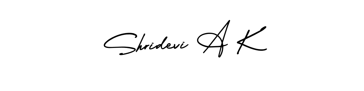 You should practise on your own different ways (AmerikaSignatureDemo-Regular) to write your name (Shridevi A K) in signature. don't let someone else do it for you. Shridevi A K signature style 3 images and pictures png