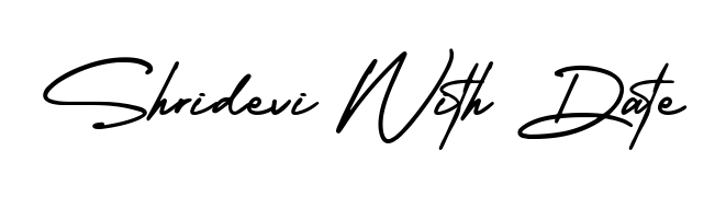 Generate high-definition signature styles for Shridevi With Date. The AmerikaSignatureDemo-Regular typeface ensures crisp legibility and sophisticated design. Shridevi With Date signature style 3 images and pictures png