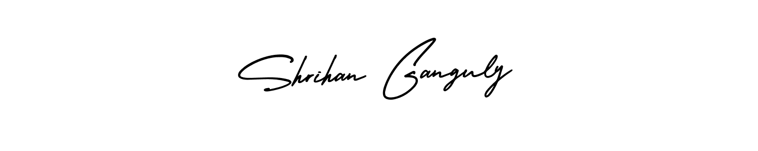 The best way (AmerikaSignatureDemo-Regular) to make a short signature is to pick only two or three words in your name. The name Shrihan Ganguly include a total of six letters. For converting this name. Shrihan Ganguly signature style 3 images and pictures png
