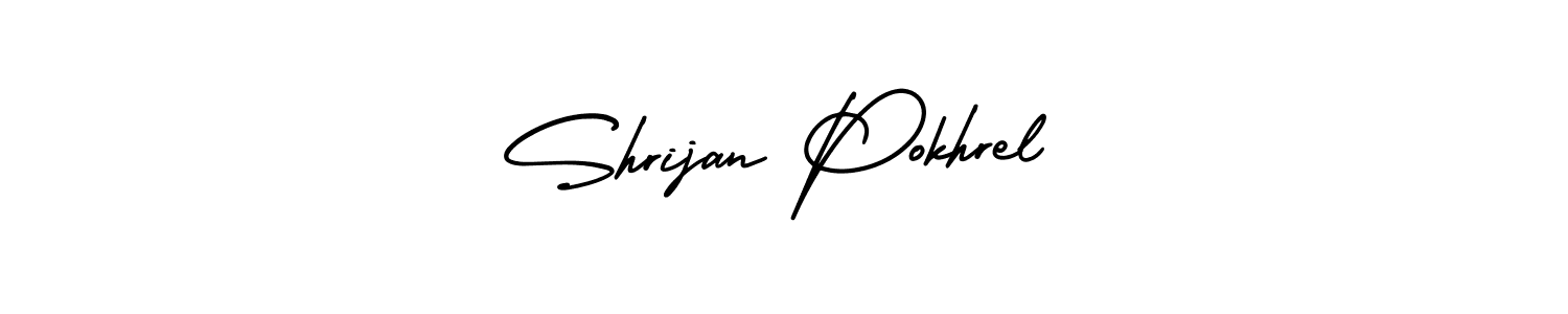 This is the best signature style for the Shrijan Pokhrel name. Also you like these signature font (AmerikaSignatureDemo-Regular). Mix name signature. Shrijan Pokhrel signature style 3 images and pictures png