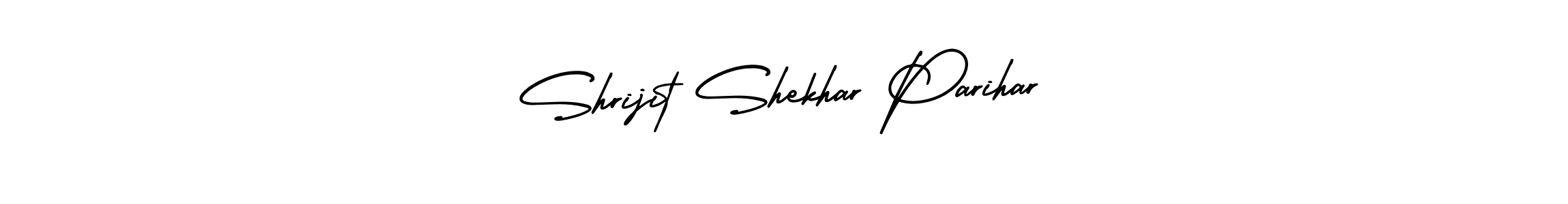 The best way (AmerikaSignatureDemo-Regular) to make a short signature is to pick only two or three words in your name. The name Shrijit Shekhar Parihar include a total of six letters. For converting this name. Shrijit Shekhar Parihar signature style 3 images and pictures png