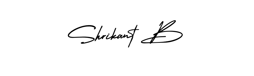 The best way (AmerikaSignatureDemo-Regular) to make a short signature is to pick only two or three words in your name. The name Shrikant B include a total of six letters. For converting this name. Shrikant B signature style 3 images and pictures png