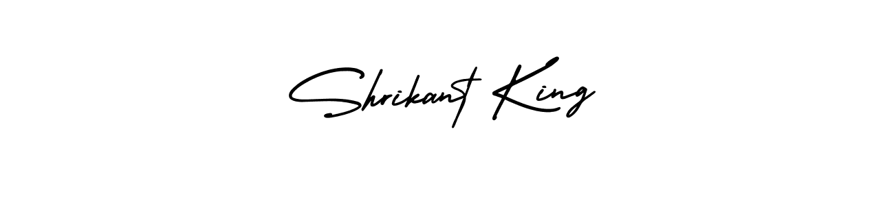 You should practise on your own different ways (AmerikaSignatureDemo-Regular) to write your name (Shrikant King) in signature. don't let someone else do it for you. Shrikant King signature style 3 images and pictures png