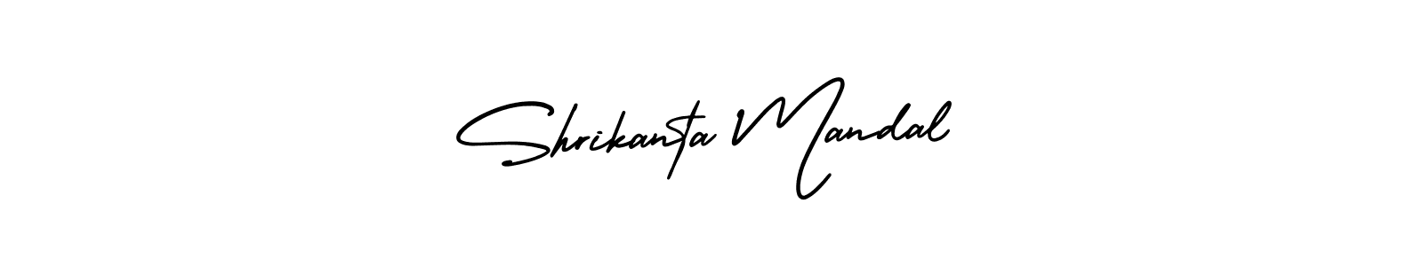 You should practise on your own different ways (AmerikaSignatureDemo-Regular) to write your name (Shrikanta Mandal) in signature. don't let someone else do it for you. Shrikanta Mandal signature style 3 images and pictures png