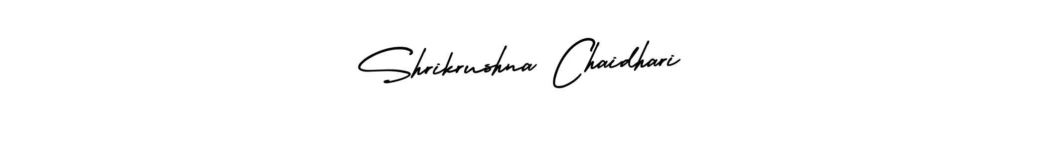 The best way (AmerikaSignatureDemo-Regular) to make a short signature is to pick only two or three words in your name. The name Shrikrushna Chaidhari include a total of six letters. For converting this name. Shrikrushna Chaidhari signature style 3 images and pictures png