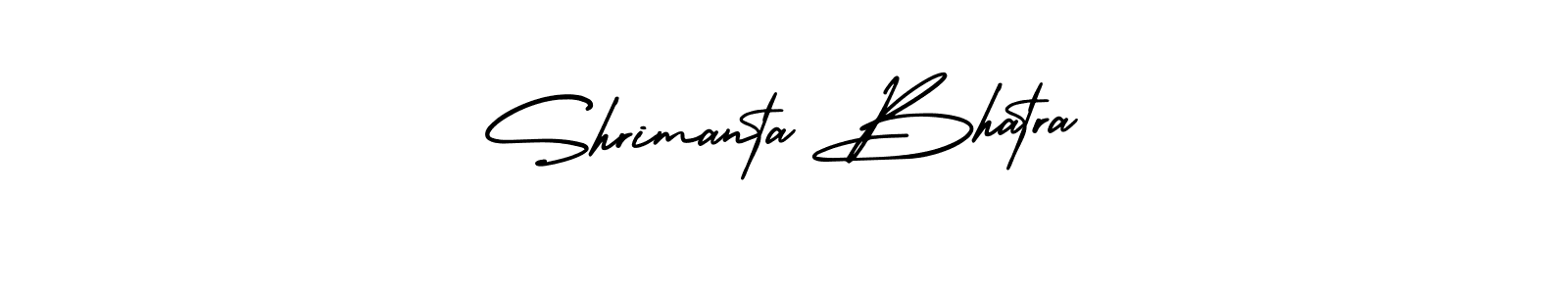 You should practise on your own different ways (AmerikaSignatureDemo-Regular) to write your name (Shrimanta Bhatra) in signature. don't let someone else do it for you. Shrimanta Bhatra signature style 3 images and pictures png