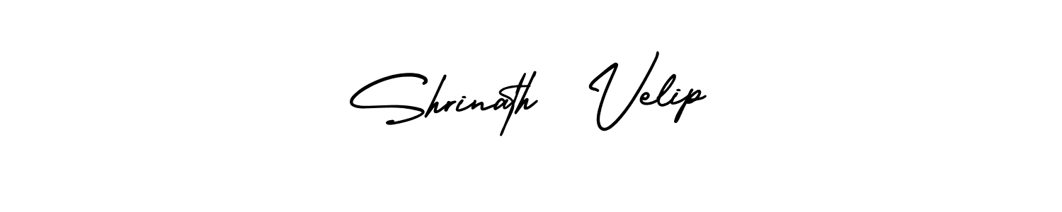 Use a signature maker to create a handwritten signature online. With this signature software, you can design (AmerikaSignatureDemo-Regular) your own signature for name Shrinath  Velip. Shrinath  Velip signature style 3 images and pictures png