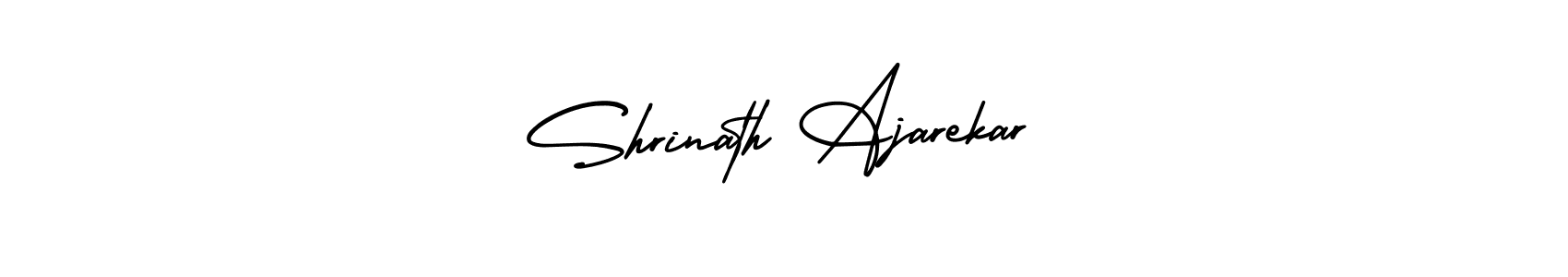 The best way (AmerikaSignatureDemo-Regular) to make a short signature is to pick only two or three words in your name. The name Shrinath Ajarekar include a total of six letters. For converting this name. Shrinath Ajarekar signature style 3 images and pictures png