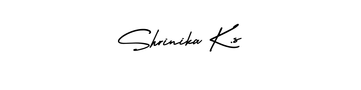 Similarly AmerikaSignatureDemo-Regular is the best handwritten signature design. Signature creator online .You can use it as an online autograph creator for name Shrinika K.s. Shrinika K.s signature style 3 images and pictures png