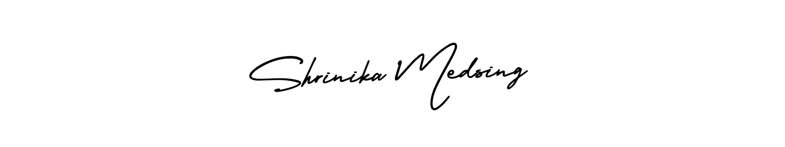 Best and Professional Signature Style for Shrinika Medsing. AmerikaSignatureDemo-Regular Best Signature Style Collection. Shrinika Medsing signature style 3 images and pictures png