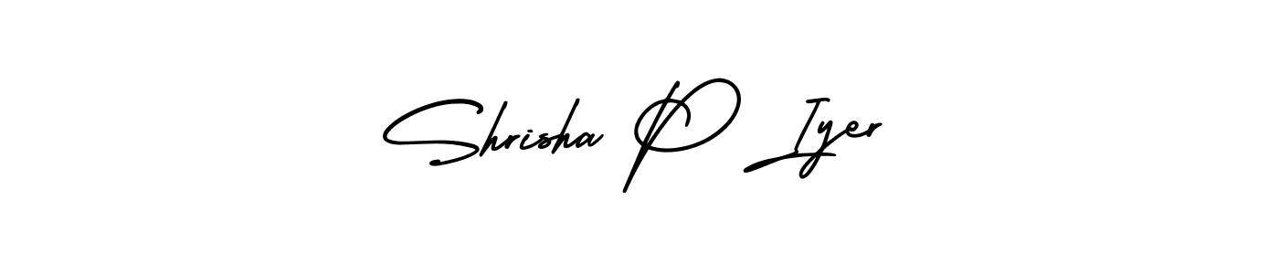 Similarly AmerikaSignatureDemo-Regular is the best handwritten signature design. Signature creator online .You can use it as an online autograph creator for name Shrisha P Iyer. Shrisha P Iyer signature style 3 images and pictures png