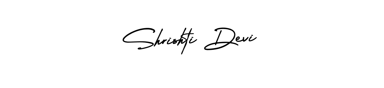 You should practise on your own different ways (AmerikaSignatureDemo-Regular) to write your name (Shrishti Devi) in signature. don't let someone else do it for you. Shrishti Devi signature style 3 images and pictures png