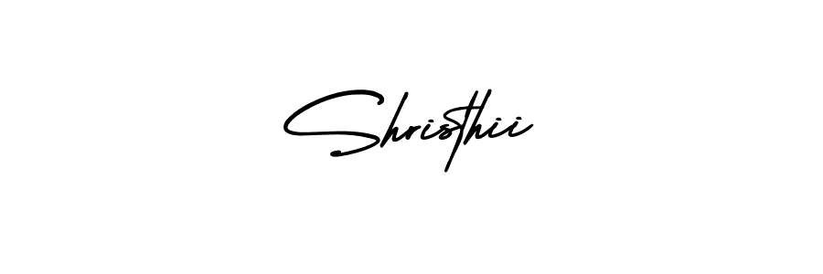 How to make Shristhii name signature. Use AmerikaSignatureDemo-Regular style for creating short signs online. This is the latest handwritten sign. Shristhii signature style 3 images and pictures png