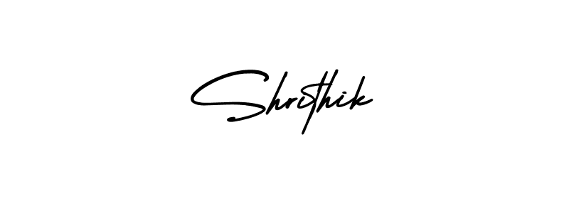 The best way (AmerikaSignatureDemo-Regular) to make a short signature is to pick only two or three words in your name. The name Shrithik include a total of six letters. For converting this name. Shrithik signature style 3 images and pictures png