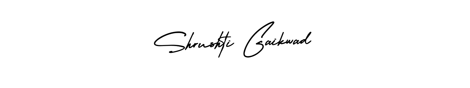 This is the best signature style for the Shrushti Gaikwad name. Also you like these signature font (AmerikaSignatureDemo-Regular). Mix name signature. Shrushti Gaikwad signature style 3 images and pictures png