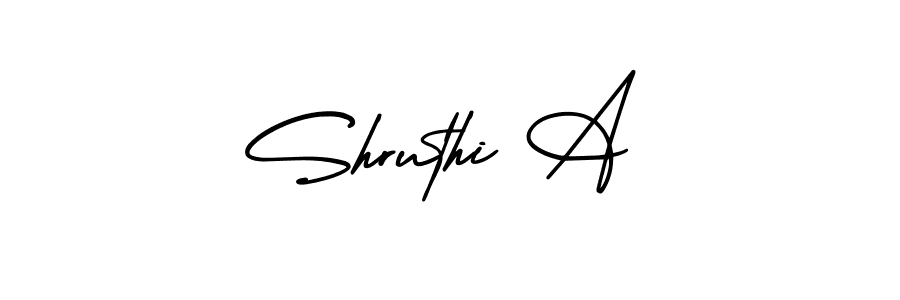 You should practise on your own different ways (AmerikaSignatureDemo-Regular) to write your name (Shruthi A) in signature. don't let someone else do it for you. Shruthi A signature style 3 images and pictures png