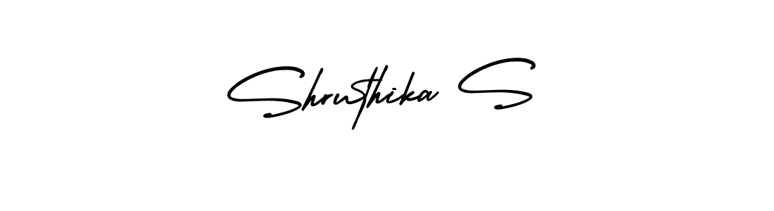 Also You can easily find your signature by using the search form. We will create Shruthika S name handwritten signature images for you free of cost using AmerikaSignatureDemo-Regular sign style. Shruthika S signature style 3 images and pictures png