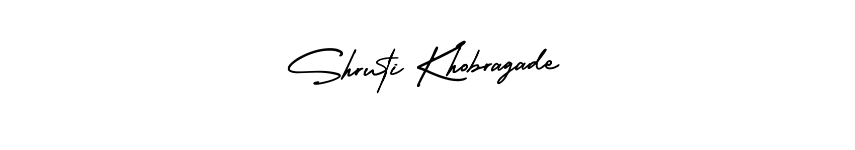 The best way (AmerikaSignatureDemo-Regular) to make a short signature is to pick only two or three words in your name. The name Shruti Khobragade include a total of six letters. For converting this name. Shruti Khobragade signature style 3 images and pictures png