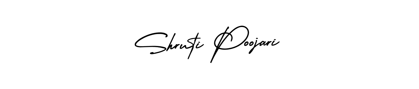 How to make Shruti Poojari name signature. Use AmerikaSignatureDemo-Regular style for creating short signs online. This is the latest handwritten sign. Shruti Poojari signature style 3 images and pictures png