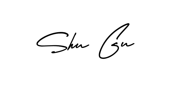 You should practise on your own different ways (AmerikaSignatureDemo-Regular) to write your name (Shu Gu) in signature. don't let someone else do it for you. Shu Gu signature style 3 images and pictures png