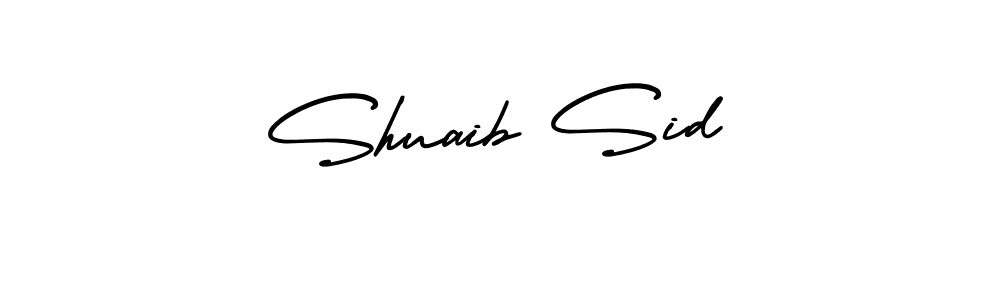 The best way (AmerikaSignatureDemo-Regular) to make a short signature is to pick only two or three words in your name. The name Shuaib Sid include a total of six letters. For converting this name. Shuaib Sid signature style 3 images and pictures png