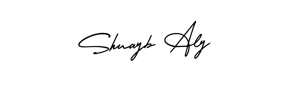 Shuayb Aly stylish signature style. Best Handwritten Sign (AmerikaSignatureDemo-Regular) for my name. Handwritten Signature Collection Ideas for my name Shuayb Aly. Shuayb Aly signature style 3 images and pictures png