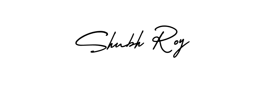 You should practise on your own different ways (AmerikaSignatureDemo-Regular) to write your name (Shubh Roy) in signature. don't let someone else do it for you. Shubh Roy signature style 3 images and pictures png