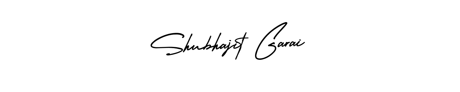 The best way (AmerikaSignatureDemo-Regular) to make a short signature is to pick only two or three words in your name. The name Shubhajit Garai include a total of six letters. For converting this name. Shubhajit Garai signature style 3 images and pictures png