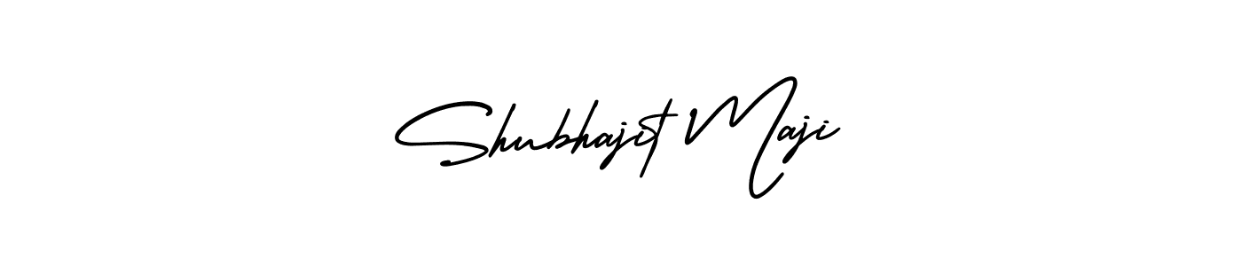 You should practise on your own different ways (AmerikaSignatureDemo-Regular) to write your name (Shubhajit Maji) in signature. don't let someone else do it for you. Shubhajit Maji signature style 3 images and pictures png