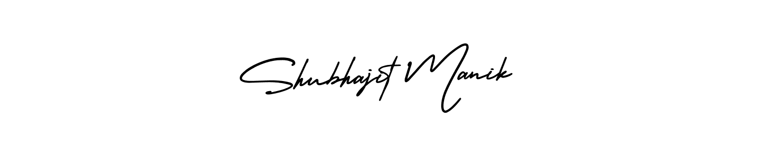 How to Draw Shubhajit Manik signature style? AmerikaSignatureDemo-Regular is a latest design signature styles for name Shubhajit Manik. Shubhajit Manik signature style 3 images and pictures png
