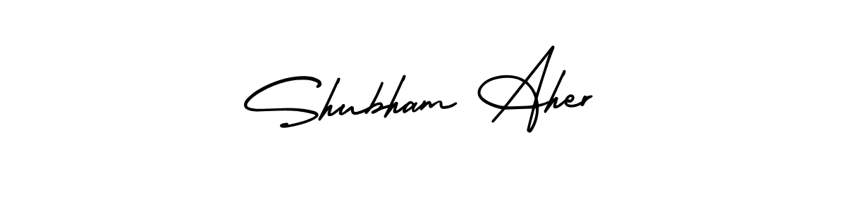 Shubham Aher stylish signature style. Best Handwritten Sign (AmerikaSignatureDemo-Regular) for my name. Handwritten Signature Collection Ideas for my name Shubham Aher. Shubham Aher signature style 3 images and pictures png