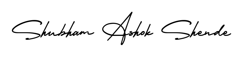 The AmerikaSignatureDemo-Regular signature style provides a bold statement for name Shubham Ashok Shende. Designed for business owners, executives, and leaders. Shubham Ashok Shende signature style 3 images and pictures png